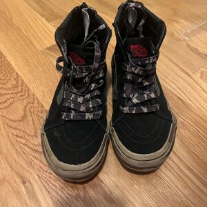 Boys, black and camo Vans sneakers